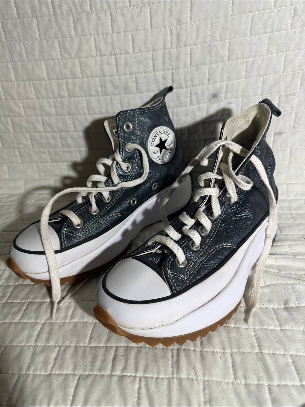 Converse Run Star Hike Platform high-top sneakers metallic finish chunky sole